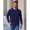 image:imageCOOFANDY Mens Long Sleeve Crew Neck T Shirts Cotton Pullover SweatshirtNavy