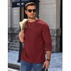 image:imageCOOFANDY Mens Long Sleeve Crew Neck T Shirts Cotton Pullover SweatshirtWine Red