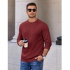 image:imageCOOFANDY Mens Long Sleeve Crew Neck T Shirts Cotton Pullover SweatshirtWine Red