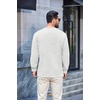 image:imageCOOFANDY Mens Long Sleeve Fleece Crewneck T ShirtAsh