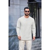 image:imageCOOFANDY Mens Long Sleeve Fleece Crewneck T ShirtAsh
