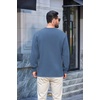image:imageCOOFANDY Mens Long Sleeve Fleece Crewneck T ShirtCaptain Blue