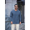 image:imageCOOFANDY Mens Long Sleeve Fleece Crewneck T ShirtCaptain Blue