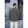 image:imageCOOFANDY Mens Long Sleeve Fleece Crewneck T ShirtDark Grey