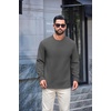 image:imageCOOFANDY Mens Long Sleeve Fleece Crewneck T ShirtDark Grey
