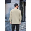 image:imageCOOFANDY Mens Long Sleeve Fleece Crewneck T ShirtSand