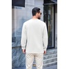 image:imageCOOFANDY Mens Long Sleeve Fleece Crewneck T ShirtWhite