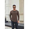image:imageCOOFANDY Mens Long Sleeve Henley Shirts Cotton TShirts Casual Pullover Shirt Soft Stretch Basic Tees Fall TopsCaramel Brown