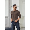 image:imageCOOFANDY Mens Long Sleeve Henley Shirts Cotton TShirts Casual Pullover Shirt Soft Stretch Basic Tees Fall TopsCaramel Brown
