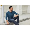 image:imageCOOFANDY Mens Long Sleeve Henley Shirts Cotton TShirts Casual Pullover Shirt Soft Stretch Basic Tees Fall TopsDark Blue