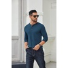 image:imageCOOFANDY Mens Long Sleeve Henley Shirts Cotton TShirts Casual Pullover Shirt Soft Stretch Basic Tees Fall TopsDark Blue
