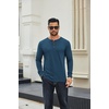 image:imageCOOFANDY Mens Long Sleeve Henley Shirts Cotton TShirts Casual Pullover Shirt Soft Stretch Basic Tees Fall TopsDark Blue