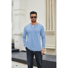 image:imageCOOFANDY Mens Long Sleeve Henley Shirts Cotton TShirts Casual Pullover Shirt Soft Stretch Basic Tees Fall TopsSapphire