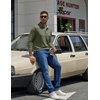 image:imageCOOFANDY Mens Long Sleeve Polo Shirt Casual Polo Tshirt Collared Golf ShirtArmy Green