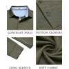 image:imageCOOFANDY Mens Long Sleeve Polo Shirt Casual Polo Tshirt Collared Golf ShirtArmy Green