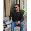image:imageCOOFANDY Mens Long Sleeve Polo Shirt Casual Polo Tshirt Collared Golf ShirtBlack