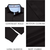 image:imageCOOFANDY Mens Long Sleeve Polo Shirt Casual Polo Tshirt Collared Golf ShirtBlack
