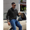 image:imageCOOFANDY Mens Long Sleeve Polo Shirt Casual Polo Tshirt Collared Golf ShirtBlack