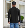 image:imageCOOFANDY Mens Long Sleeve Polo Shirt Casual Polo Tshirt Collared Golf ShirtBlack