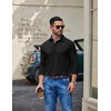 image:imageCOOFANDY Mens Long Sleeve Polo Shirt Casual Polo Tshirt Collared Golf ShirtBlack
