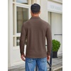 image:imageCOOFANDY Mens Long Sleeve Polo Shirt Casual Polo Tshirt Collared Golf ShirtBrown