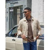 image:imageCOOFANDY Mens Long Sleeve Polo Shirt Casual Polo Tshirt Collared Golf ShirtBrown