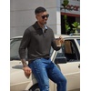 image:imageCOOFANDY Mens Long Sleeve Polo Shirt Casual Polo Tshirt Collared Golf ShirtDark Grey