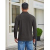 image:imageCOOFANDY Mens Long Sleeve Polo Shirt Casual Polo Tshirt Collared Golf ShirtDark Grey