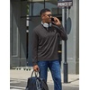 image:imageCOOFANDY Mens Long Sleeve Polo Shirt Casual Polo Tshirt Collared Golf ShirtDark Grey