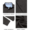 image:imageCOOFANDY Mens Long Sleeve Polo Shirt Casual Polo Tshirt Collared Golf ShirtDark Grey