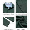 image:imageCOOFANDY Mens Long Sleeve Polo Shirt Casual Polo Tshirt Collared Golf ShirtGreen