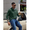 image:imageCOOFANDY Mens Long Sleeve Polo Shirt Casual Polo Tshirt Collared Golf ShirtGreen