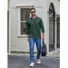 image:imageCOOFANDY Mens Long Sleeve Polo Shirt Casual Polo Tshirt Collared Golf ShirtGreen