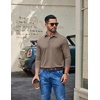 image:imageCOOFANDY Mens Long Sleeve Polo Shirt Casual Polo Tshirt Collared Golf ShirtKhaki