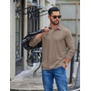 image:imageCOOFANDY Mens Long Sleeve Polo Shirt Casual Polo Tshirt Collared Golf ShirtKhaki