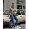 image:imageCOOFANDY Mens Long Sleeve Polo Shirt Casual Polo Tshirt Collared Golf ShirtKhaki