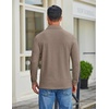 image:imageCOOFANDY Mens Long Sleeve Polo Shirt Casual Polo Tshirt Collared Golf ShirtKhaki