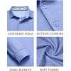 image:imageCOOFANDY Mens Long Sleeve Polo Shirt Casual Polo Tshirt Collared Golf ShirtLight Blue