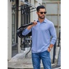 image:imageCOOFANDY Mens Long Sleeve Polo Shirt Casual Polo Tshirt Collared Golf ShirtLight Blue