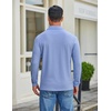 image:imageCOOFANDY Mens Long Sleeve Polo Shirt Casual Polo Tshirt Collared Golf ShirtLight Blue