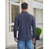 image:imageCOOFANDY Mens Long Sleeve Polo Shirt Casual Polo Tshirt Collared Golf ShirtNavy Blue