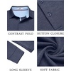 image:imageCOOFANDY Mens Long Sleeve Polo Shirt Casual Polo Tshirt Collared Golf ShirtNavy Blue