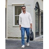 image:imageCOOFANDY Mens Long Sleeve Polo Shirt Casual Polo Tshirt Collared Golf ShirtWhite
