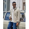 image:imageCOOFANDY Mens Long Sleeve Polo Shirt Casual Polo Tshirt Collared Golf ShirtWhite