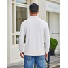 image:imageCOOFANDY Mens Long Sleeve Polo Shirt Casual Polo Tshirt Collared Golf ShirtWhite