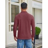 image:imageCOOFANDY Mens Long Sleeve Polo Shirt Casual Polo Tshirt Collared Golf ShirtWine Red