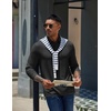 image:imageCOOFANDY Mens Long Sleeve Polo Shirts Casual Basic Lightweight Button TeeBlack
