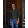 image:imageCOOFANDY Mens Long Sleeve Polo Shirts Casual Basic Lightweight Button TeeBlack