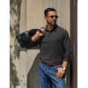 image:imageCOOFANDY Mens Long Sleeve Polo Shirts Casual Basic Lightweight Button TeeBlack