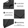 image:imageCOOFANDY Mens Long Sleeve Polo Shirts Casual Basic Lightweight Button TeeBlack